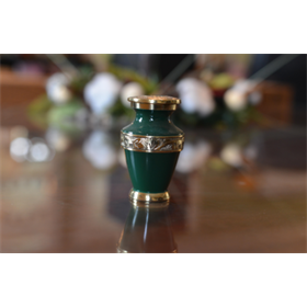 Emerald and Gold Keepsake Urn~ Emerald and Gold Keepsake Urn~