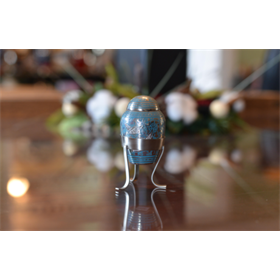 Light Blue engraved Keepsake Urn~ Light Blue engraved Keepsake Urn~