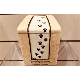 SMALL - Heart Prints Cultured Stone Urn $120 SMALL - Heart Prints Cultured Stone Urn $120