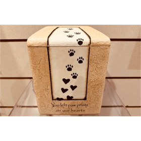 LARGE - Heart Prints Cultured Stone Urn $180 LARGE - Heart Prints Cultured Stone Urn $180