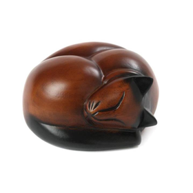 Carved Sleeping Cat Urn Carved Sleeping Cat Urn