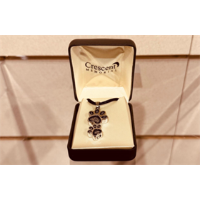 Double Paw Print Cremation Necklace Pendant - $99.00 Double Paw Print Cremation Necklace Pendant - $99.00
