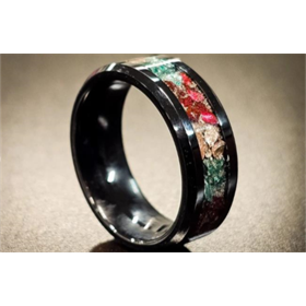 Titanium Carbide Ring with Cremation Ashes Titanium Carbide Ring with Cremation Ashes