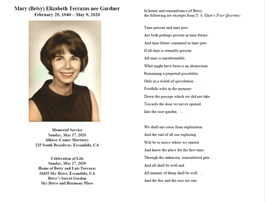 Betsy's Memorial Folder