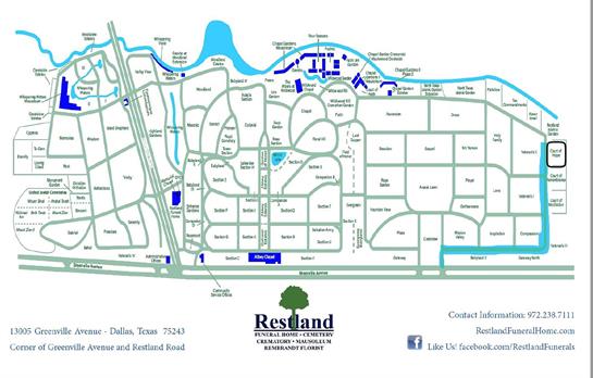 Restland Memorial Park Map