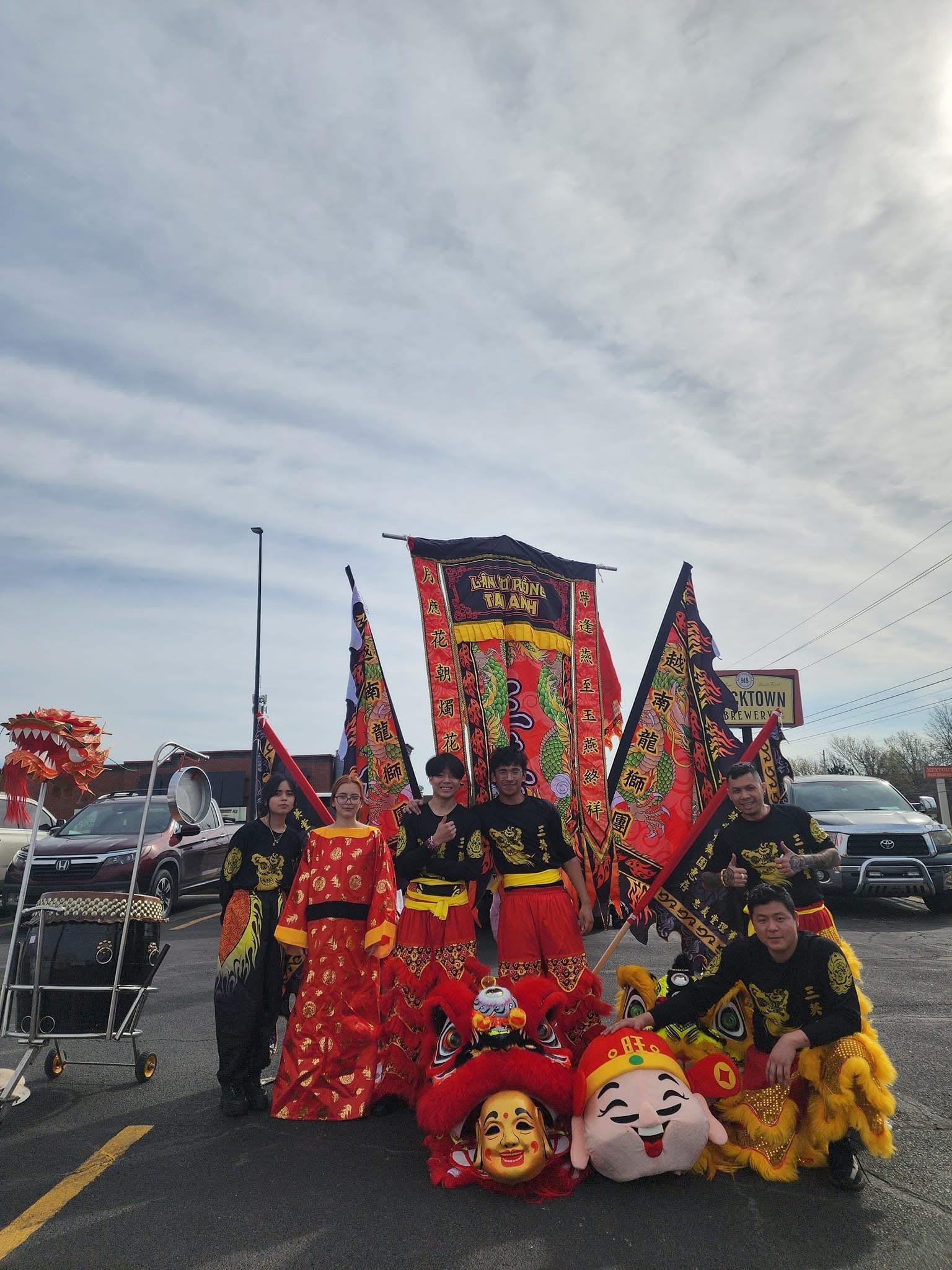 Lion dance his team