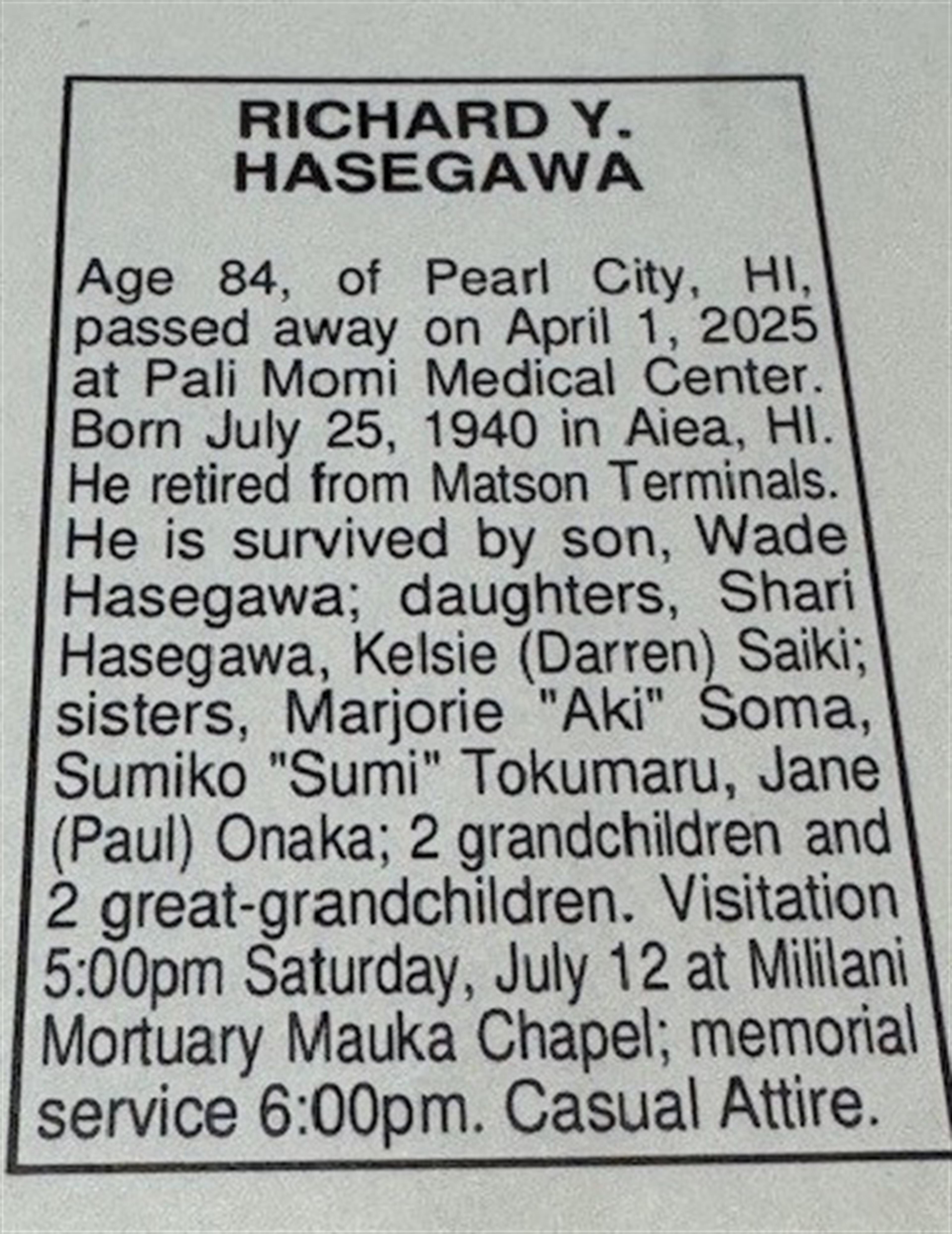Richard Y. Hasegawa
